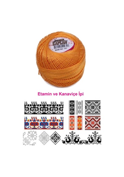 Kaplan Etamin Ve Kanaviçe İpi 8 No Kod/renk: 741 - Royaleks Çok Renkli