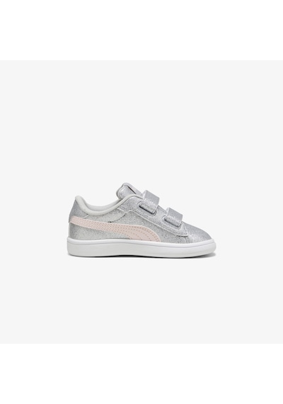 Puma Smash 3.0 Glit Glam V Çocuk Gri Spor Ayakkabı Düz 394688 Gri