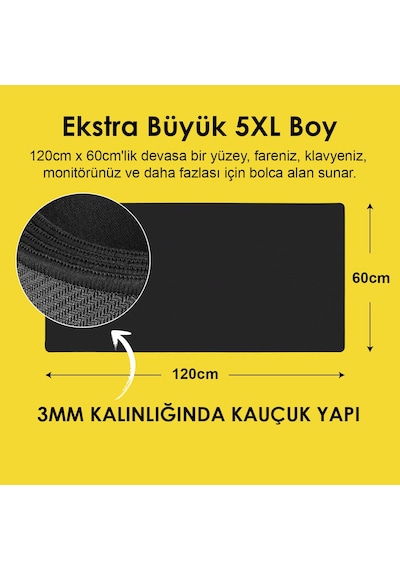 Xrades Siyah 120X60 Cm Xxl Gamings Oyuncu Mousepad