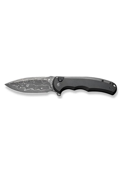 Civivi Button Lock Praxis Aluminum Black Damascus Kamp Çakı Siyah