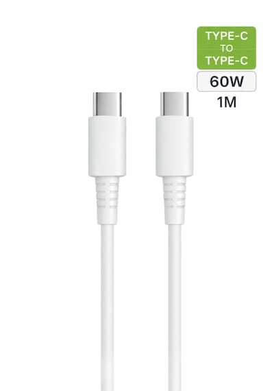 60w 1.m Tpe Type-c To Type-c Hızlı Şarj Kablosu Beyaz