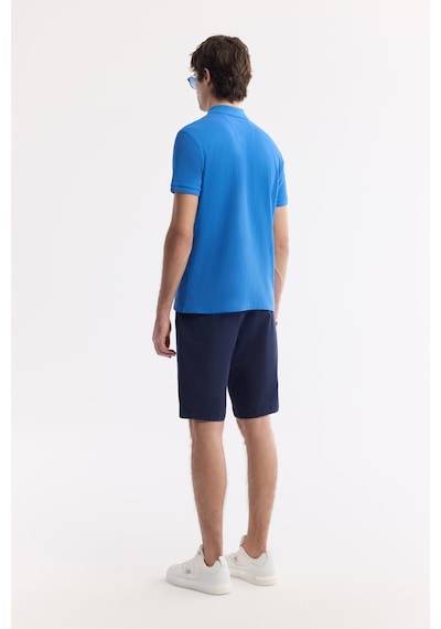 Avva Erkek Saks Kıvrılmaz Polo Yaka %100 Pamuk Basic Regular Fit T-shirt B001032 Saks Mavi