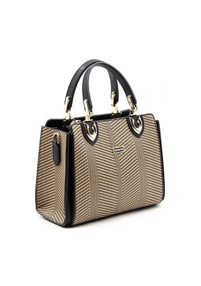 Silver Polo Sp1133 Kadın El Çantası Hasır Nut-siyah