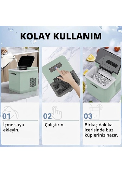 Coolist CLK2BM 1.3 L Kompresörlü Otomatik Buz Yapma Makinesi