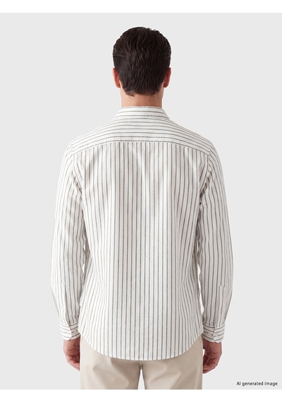Lcw Busıness Kahverengi Slim Fit Çizgili Erkek Gömlek