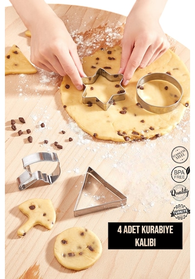 Game Kurabiye Kalıbı Seti Kare Yıldız Üçgen Şemsiye Kurabiye Kalıbı 4'lü Çelik Kurabiye Kalıbı Seti Diğer