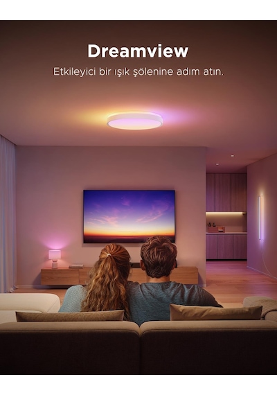 Govee Rgbıcww + Rgbıcww Yuvarlak Akıllı Tavan Armatürü Pro 15 İnç