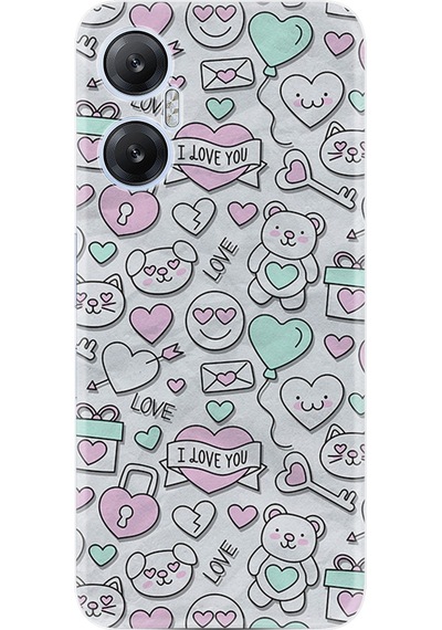 Infinix Hot 20 Kılıf Resimli Desenli Silikon Platinium Series I love You 1882