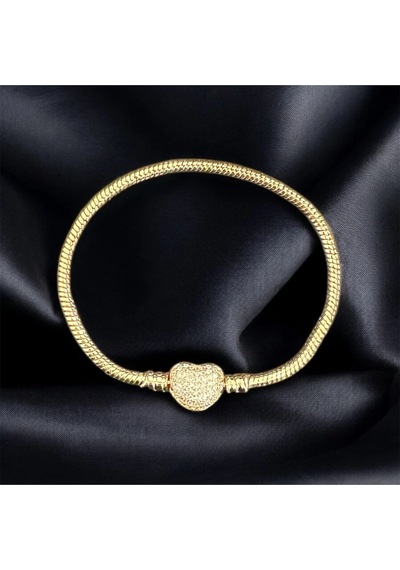 T-blk-27 Kalp Klipsli Bileklik Gold