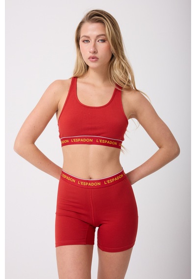 Athleshorts Yüksek Bel Kadın Uzun Boxer Şort-3275 Kırmızı