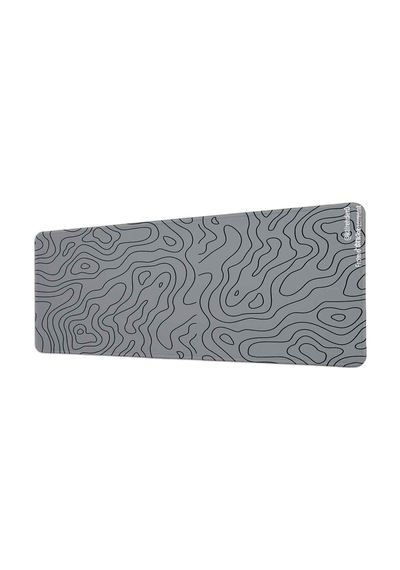 Gri Siyah Topografik Dalga Deseni 40x90 Cm Oyuncu Mousepad Kaymaz Taban Büyük Boy Mousepad