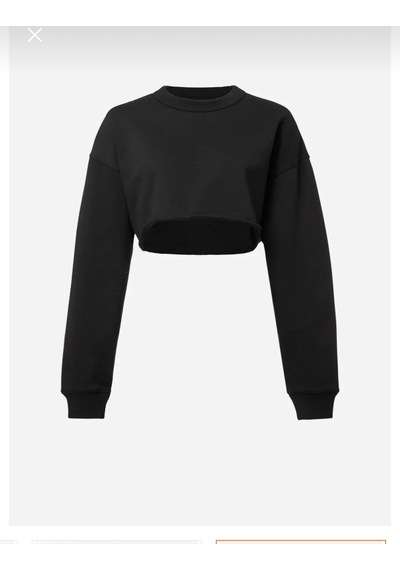 Bayan Swaetshirt Crop Siyah