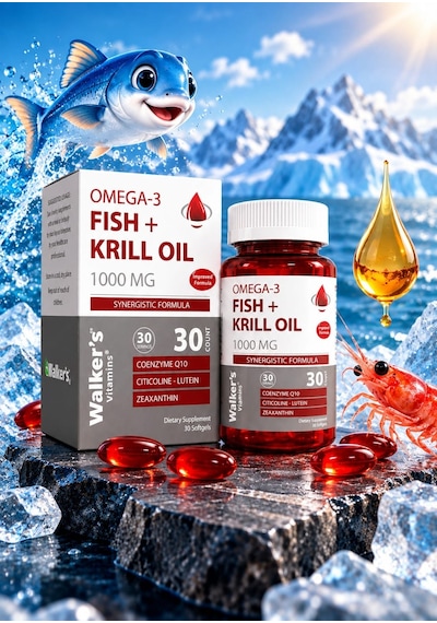 Walker's Vitamins Krill Oil Omega 3 Sitikolin Lutein Q10 İçeren Vitamin