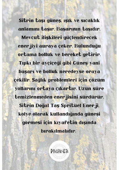 Sitrin Işık Spiritüel  Doğal Taş Kolye Diğer