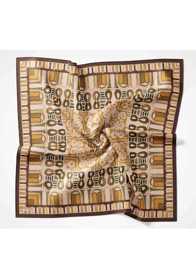 Silk Home Dört Mevsim Antik Motif Viskon Velora Eşarp 6419 Krem
