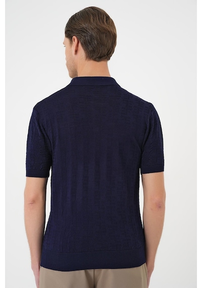 Efor Comfort Fit Polo Yaka Pamuklu Kısa Kol Casual Lacivert Triko Tişört Tr 880 Lacivert