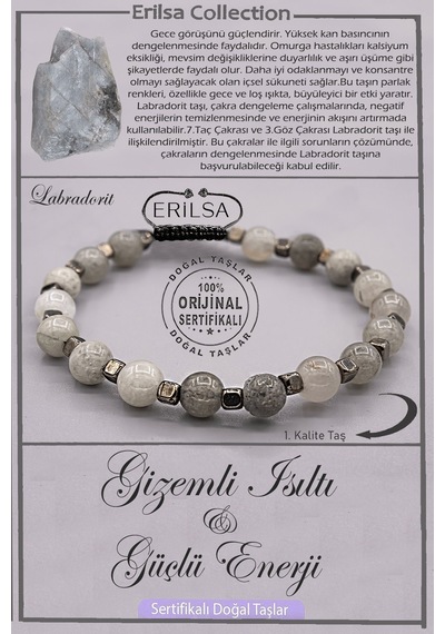 Sertifikalı Aaa+ Kalite Doğal Labradorit Taşı Bileklik - Negatif Çok Renkli