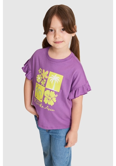 U.S. Polo Assn. Kız Çocuk Menekşe Tişört 50325654-vr037 Menekse