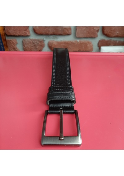 Real Leather Erkek Siyah Hakiki Deri Vejetal Dana Derisi Kemer Gvn-0052 - 4 CM Siyah