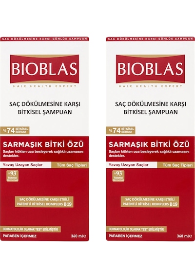 Bioblas Saç Dökülmesine Karşı Sarmaşık Bitki Özü Şampuan 360 Ml 2 Adet
