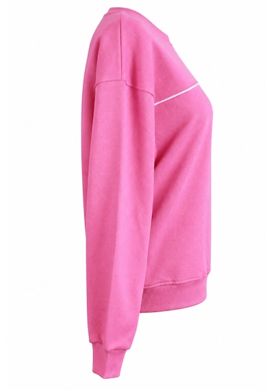 Trender O Yaka 3 İp Biyeli Pembe Kadın Sweatshirt 27kdt1000015