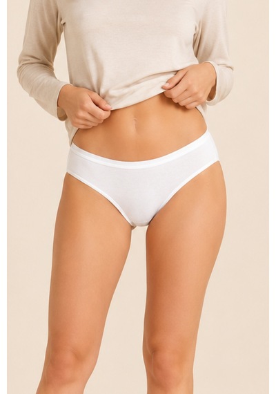 Loule Kadın 3'lü Modal Pamuklu Bikini Külot Siyah Beyaz Ten Siyah - Beyaz - Ten
