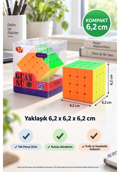 Moyu Guansu 4x4 Zeka Küpü Etiketsiz Hız Küpü Akıl Ve Beceri Oyuncağı 6.2 Cm