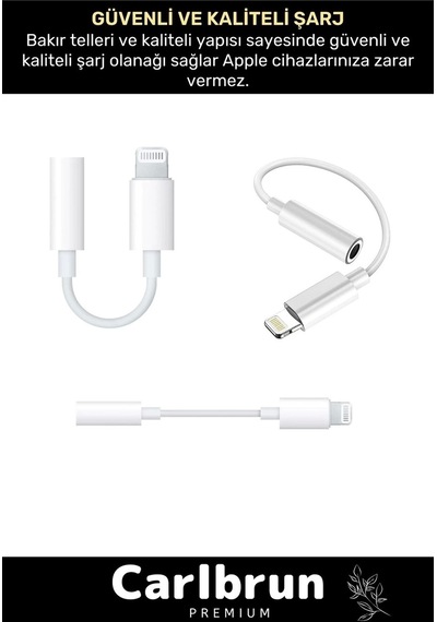 Apple Uyumlu iPhone 15 14 13 12 11 X 8 7 Plus iPad  Lightning Kulaklık Çevirici Aux Dönüştürücü