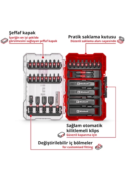 Einhell M-CASE 35 Parça Bits ve Lokma Uç Seti - 49109230