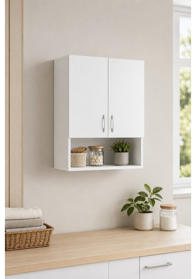 Renazzo %100 Mdf Çok Amaçlı Banyo Duvar Dolabı Kiler Dolabı Beyaz