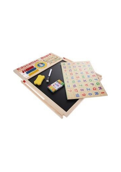 Çocuk Manyetik Yazı Tahtası Ahşap Eğitim Türkçe Matematik Öğrenme
