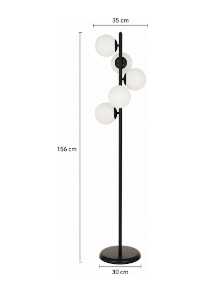 Uzel 5Li Siyah Modern Tasarım Metal Lambader