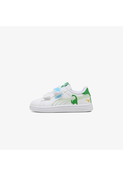 Puma Smash 3.0 Dino Çocuk Beyaz Spor Ayakkabı 405637