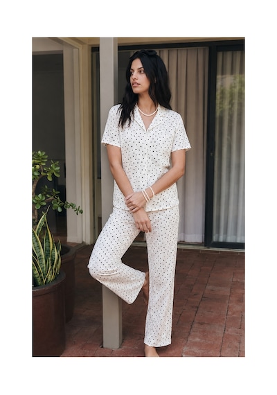 Fit Women Viskon Karışım Homewear Kar Beyaz Pijama Takımı