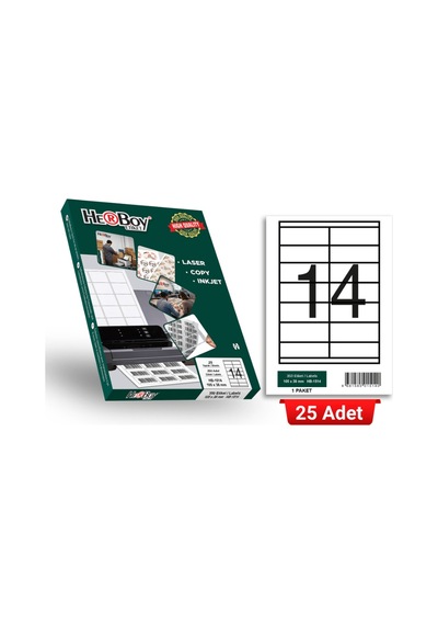 Herboy Hb-1514 105 X 38 Mm A4 Laser Etiket 25 Adet