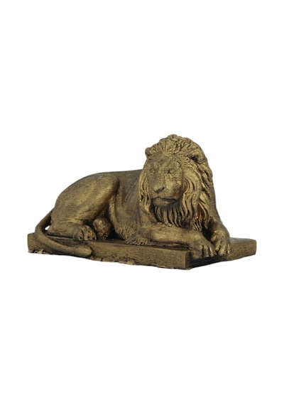 Dekoratif Biblo Yeleli Aslan Heykel El Yapımı Hediyelik Süs Eşyası Model Aslan3 - Altın Eskitme