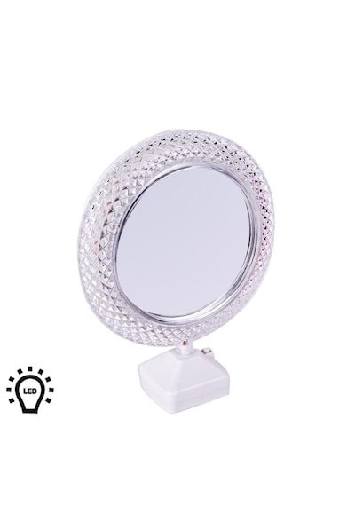 Led Li Kristal Görünümlü Yuvarlak Sihirli Ayna Çerçeve Kişiye Özel Fotoğraf Baskısı Şeffaf