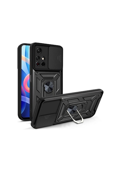 Smcase Xiaomi Redmi 10 2022 Kılıf Kamera Korumalı Yüzüklü Tank