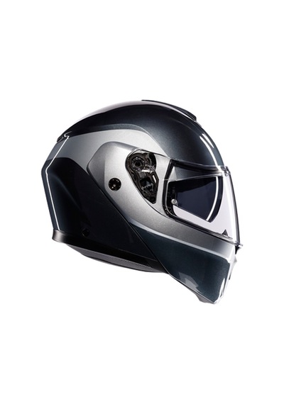 Agv Kask/streetmodular Levıco Grey Sılver Siyah