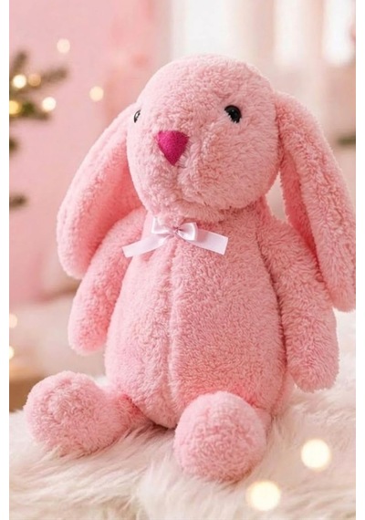 Uyku Arkadaşım Papyonlu Uzun Kulak Bunny Peluş Tavşan 65 Cm Pembe Genel