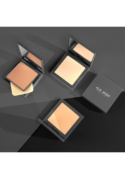 Alix Avien Kompakt Pudra 12 Saate Kadar Kalıcılık Sıcak Cilt Alt Tonu Compact Powder 09 Golden Sand