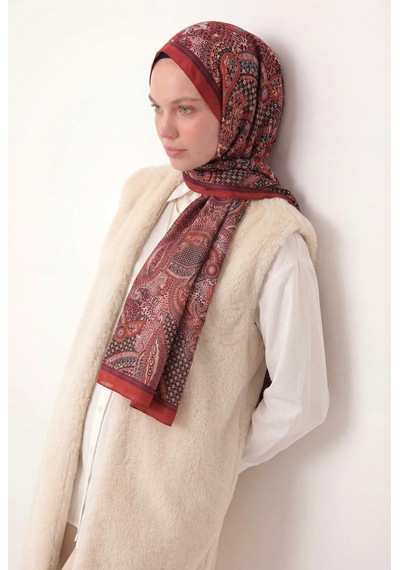 Silk Home Etnik Desen Mercan 75x195 Soft Şal Çok Renkli