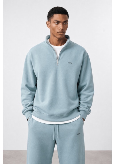 Erkek Respire Basic Half Zip Oversize Sweatshirt Prada