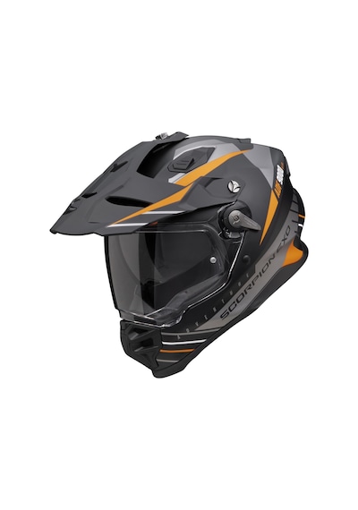 Scorpion Adf-9000 Air Feat Kapalı Motosiklet Kaskı Mat Siyah Gümüş Oranj Mat Siyah