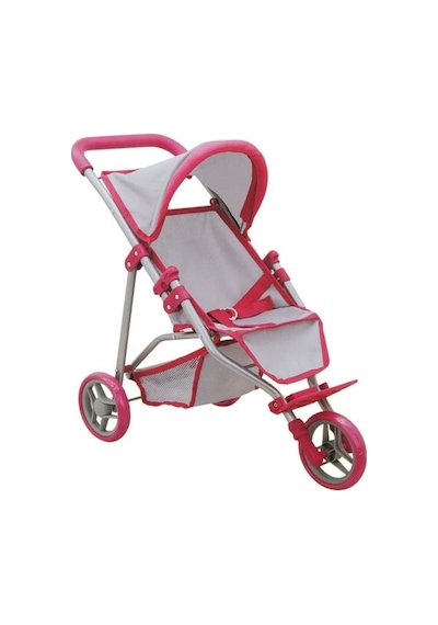 3 Tekerlekli Pembe Gri Metal Puset