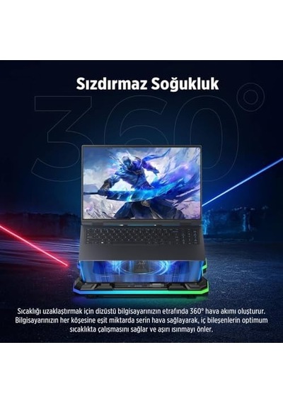 Yeti 2200rpm Rgb Işıklı Led Display Gaming Laptop Notebook Soğutucu Stand