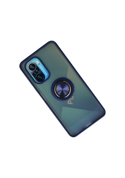Redmi K40 Kılıf Montreal Yüzüklü Silikon Kapak - Lacivert Bz8683140224011