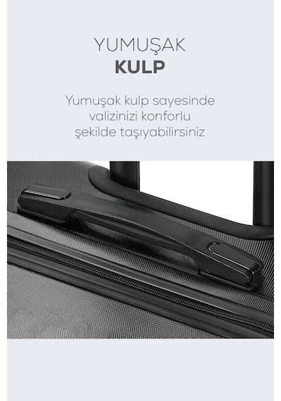 Polo&Sky Spring Model Füme Renk Büyük Boy Valiz Bavul Füme