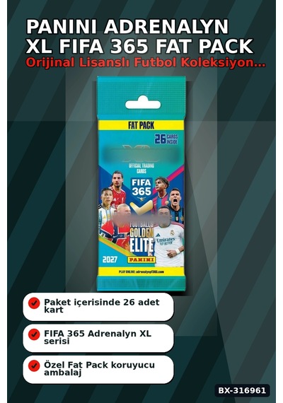 Panini Fıfa 365 Futbolcu Kartları Fat Pack 26 Kart İçeren Paket Bx-316961