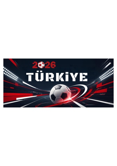 2026 Türkiye Futbol Temalı Kupa Beyaz - Desenli